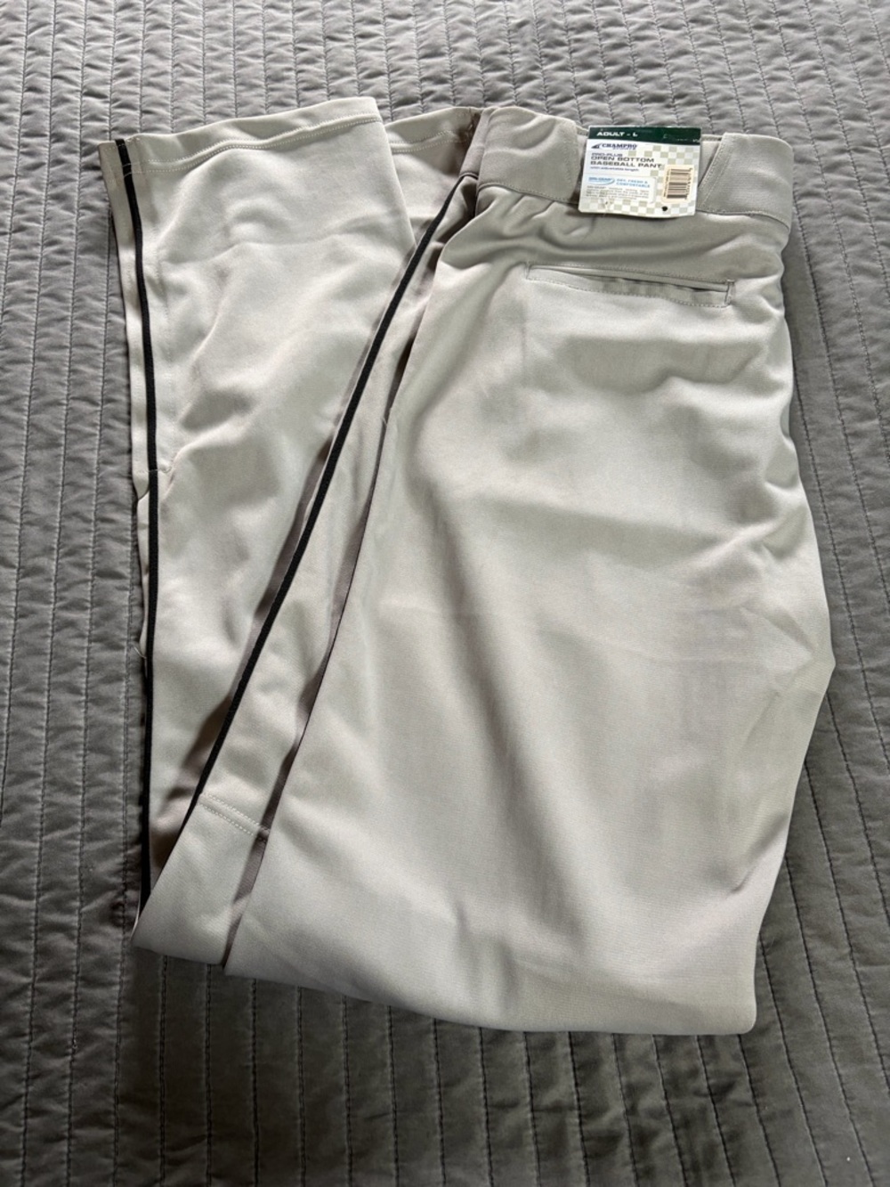 Men's Gray Baseball Pants with Black Side Stripe - Champro Sports